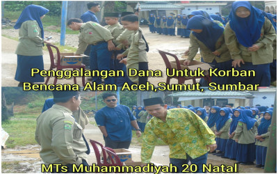 MTs Muhammadiyah 20 Natal Galang Dana untuk Korban Bencana alam Aceh dan Sumatera